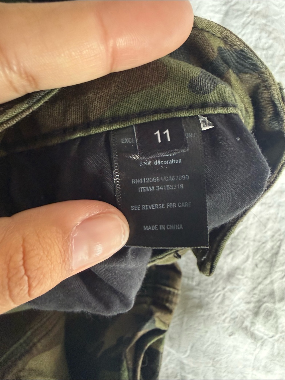 Social Collision Camo Strap Flare Pants Size 11 Green Military Buckle - Picture 8 of 9